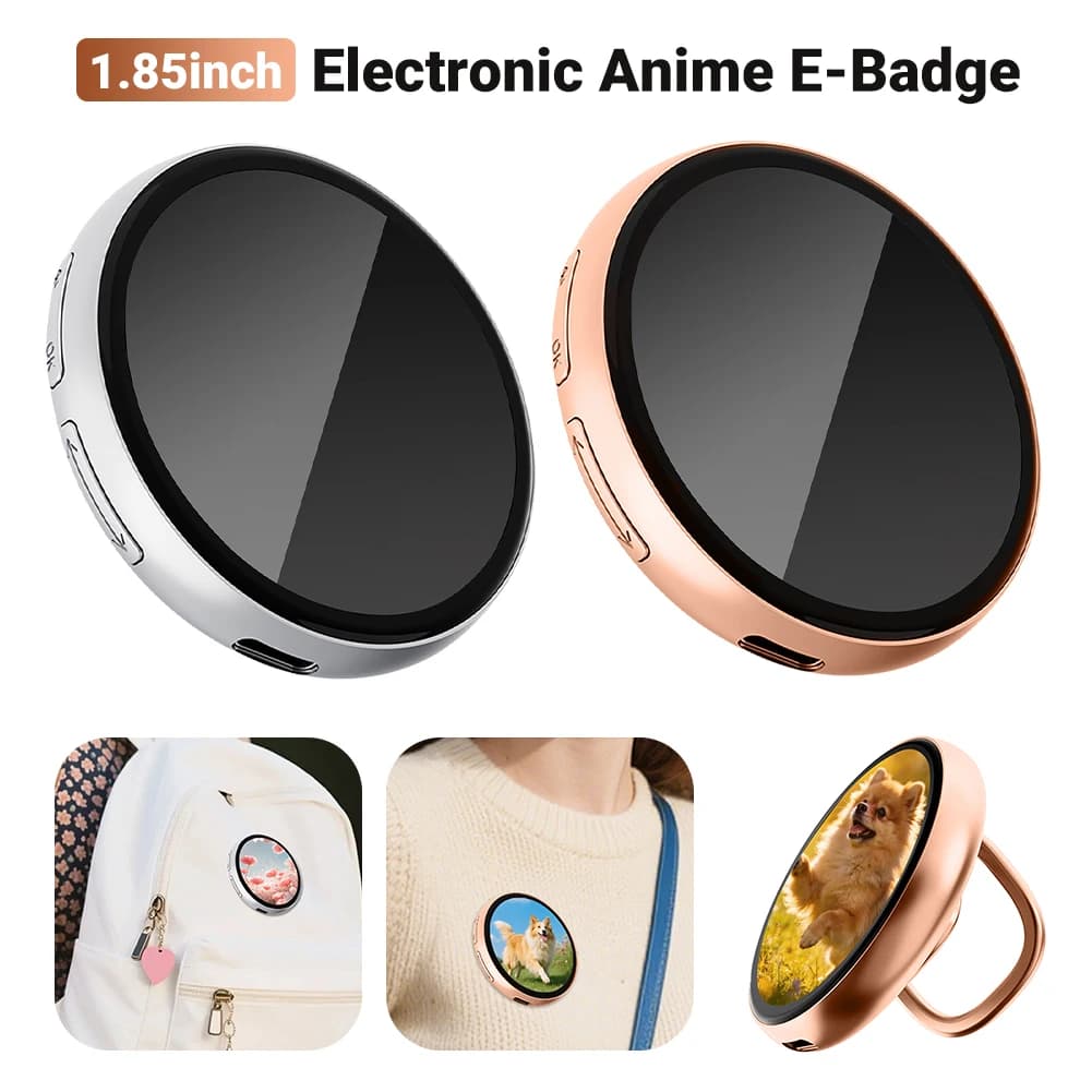 Anime Electronic Badge with 1.85 Inch Dynamic Display, Magnetic, Digital Animation, Merchandise, Fan Gift