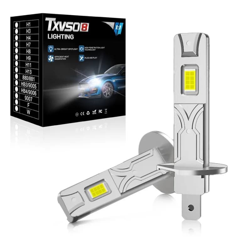 Lampadina LED H1 per Fari Auto, 60000LM 150W Alta Potenza, Luce Fendinebbia 6500K 12V, Luci LED per Fari Anteriori e Luci di Marcia