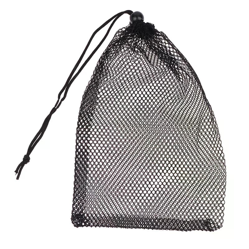 Multi Purpose Black Durable Nylon Mesh Drawstring Bag Storage Pouch For Home Travel Laundry Stuff Sack Organizer