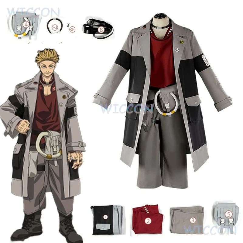 [SUGOICOS] Anime Gachiakuta Enjin Costume Cosplay Uniforme Orecchini Girocollo Akuta Detergenti Festa di Halloween per Donne Uomini Carnevale P
