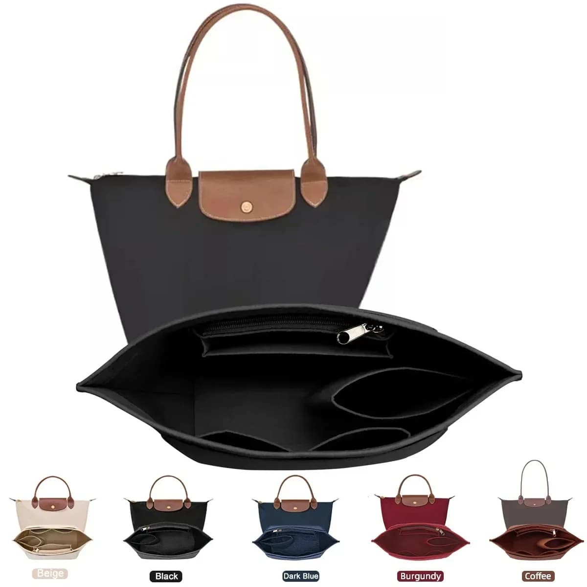 Bag with felt insert suitable for bag Longchamp bag with lining Felt fabric makeup bag Travel support Bag with portable insert Organizer