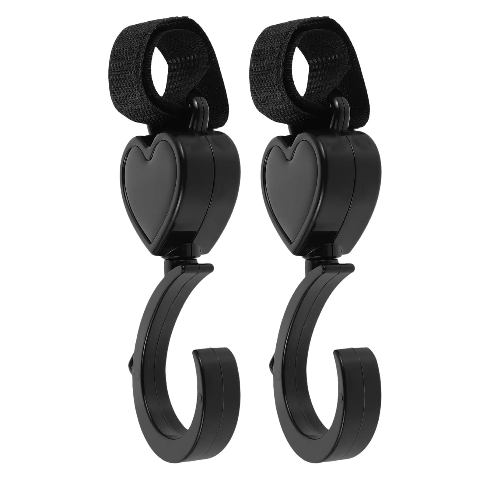 2 pezzi gancio per passeggino clip girevoli a forma di cuore ganci per borse per carrozzina organizer per passeggino per appendere borse clip per carrozzina