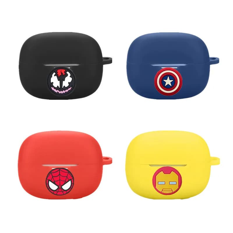 Marvel Earphone Case for Redmi Buds 8 Pro / 6 Pro Silicone Wireless Earphone Charging Box Protective Cover With Hook
