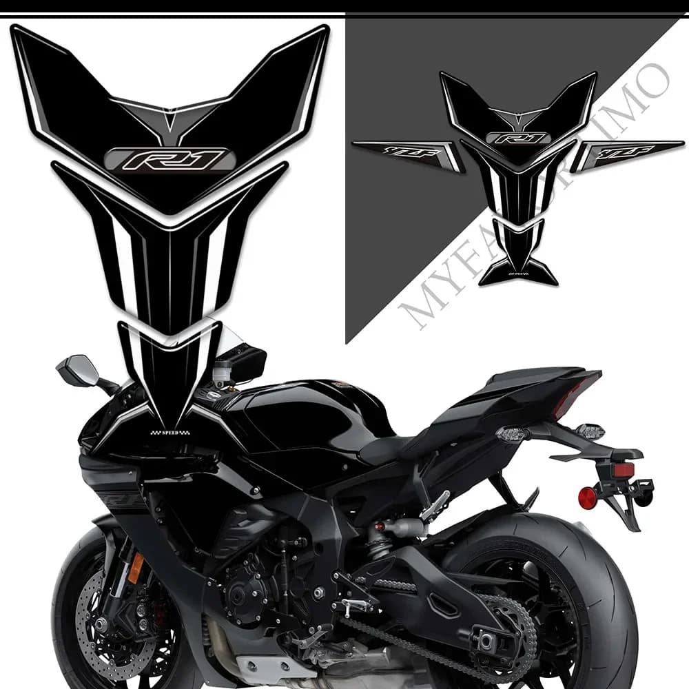 Per YAMAHA YZF-R1 YZF R1 YZFR1 Moto Rilievo del Carro Armato Adesivi Decal Ginocchio Protezione Carburante Emblema Distintivo Logo
