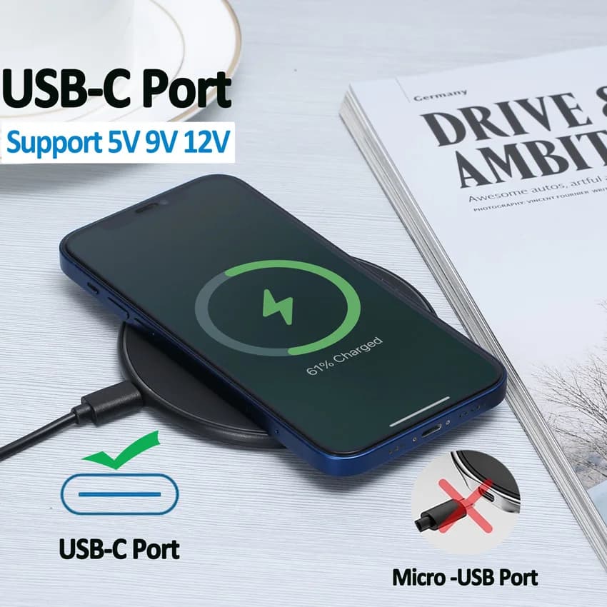 Pad caricabatterie wireless da 100 W per iPhone 14 13 12 11 Pro XS X XR 8 Pad di ricarica rapida tipo C a induzione per Samsung S22 S21 S20 Xiaomi