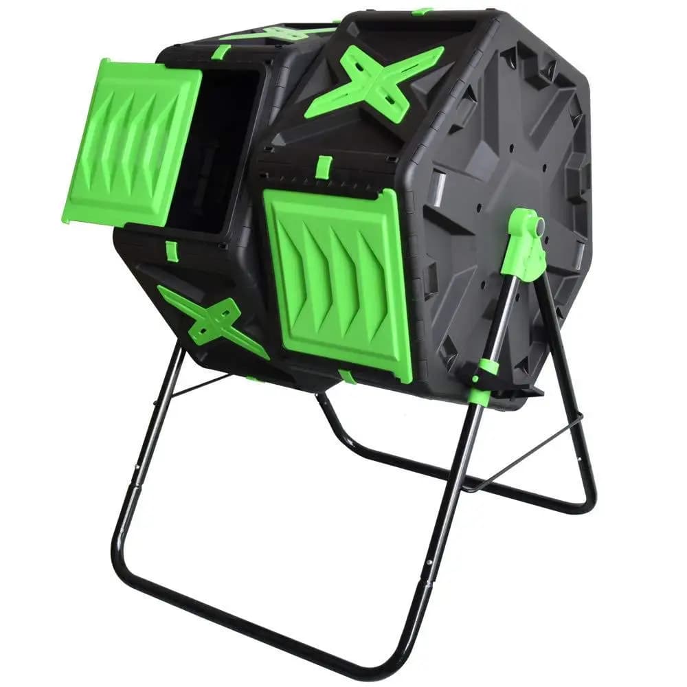 High Quality Plastic Modern Dual Chamber Compost Tumbler Bin 70L 140L Outdoor Garden Rotating Composter for Backyard