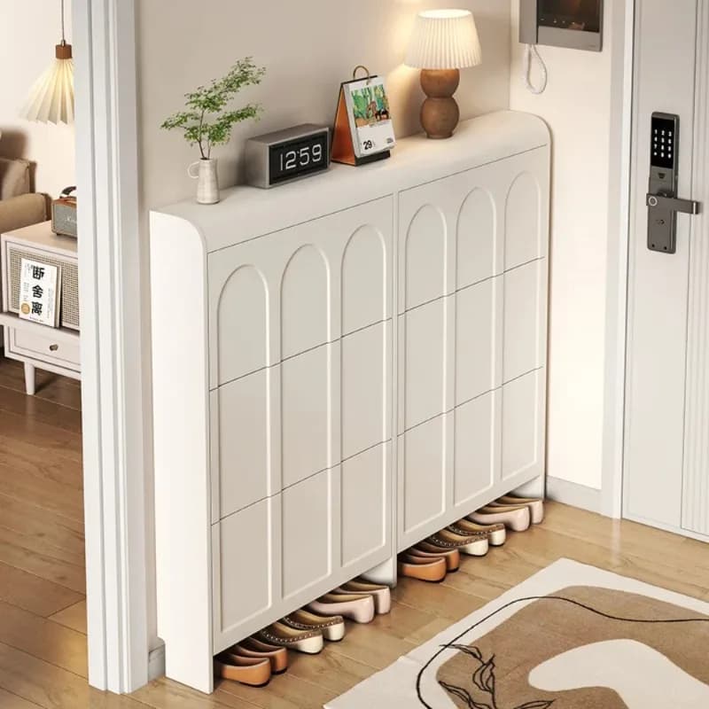 Narrow Space Saving Shelf Shoe Rack Organizer Nordic Living Room Side Shoe Cabinets Entryway Hallway Modern Home Accessories