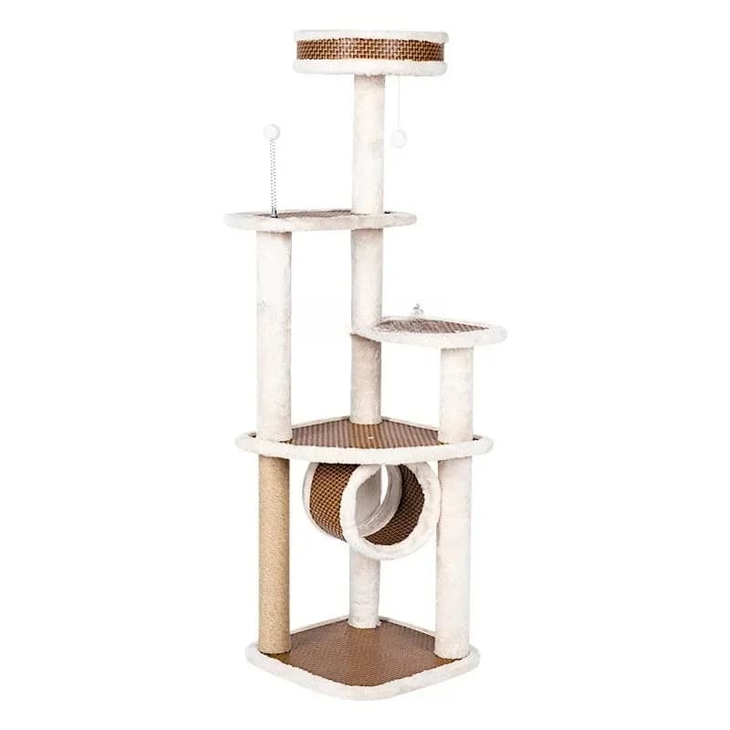 Tappetino estivo Smusso Tappetino in rattan Cat Tree Catdoor Piattaforma da salto Struttura da arrampicata per gatti Colonna di presa integrata di grandi dimensioni