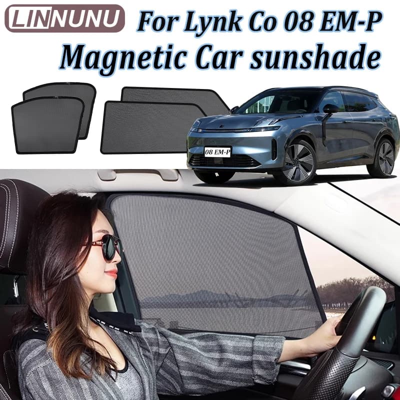 Linnunu per Lynk & Co 08 Em-P Lingke 08 2025 Parasole per auto Tenda a rete magnetica Finestrino laterale Parasole Protezione UV Visiera estiva