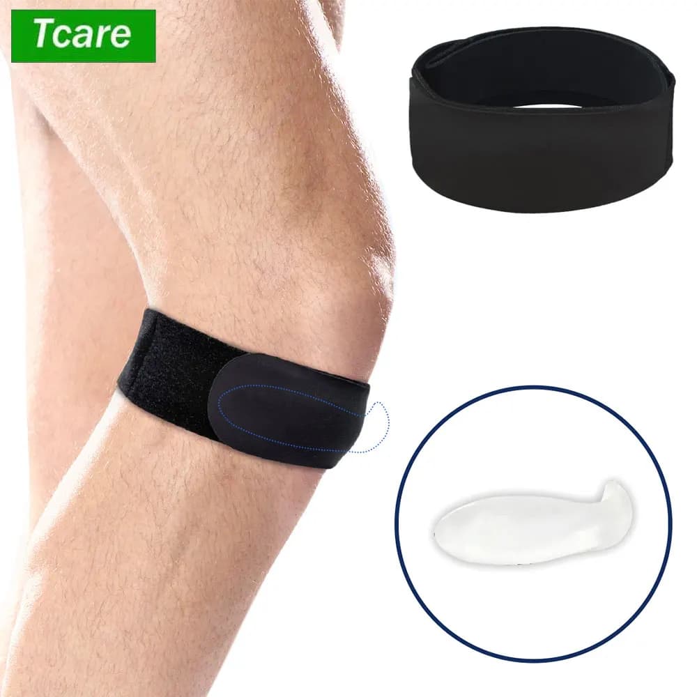 Fascia di supporto per ginocchio (1 pezzo) per tendine patellari, ginocchio da corsa, ginocchio da salto, tendiniti, escursionismo - Comoda e regolabile