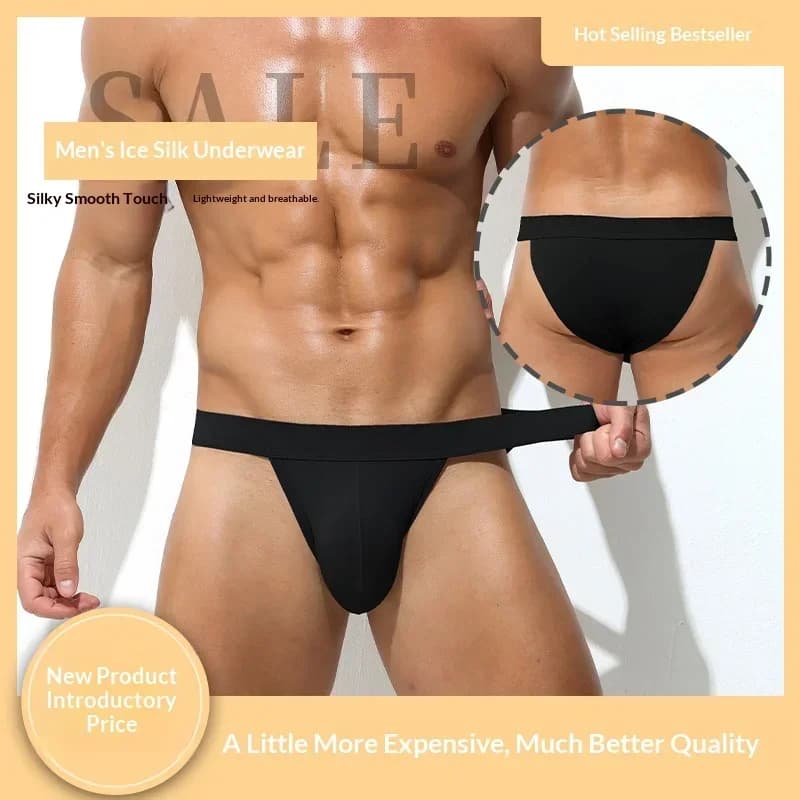 Mutandine intimo sexy da uomo a vita bassa in tinta unita, slip morbidi per lingerie maschile, comodi slip Homme