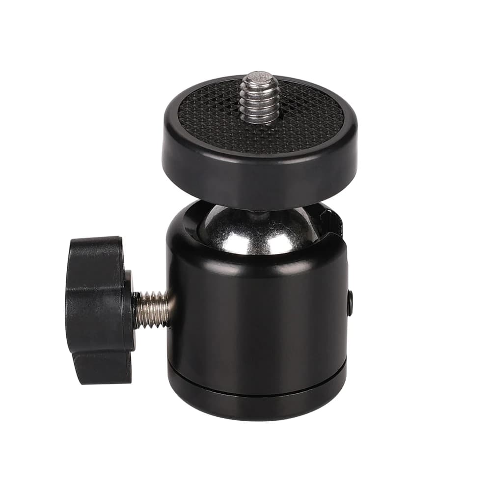 Mini Testa a Sfera per Treppiede, 360° ° Giunto sferico girevole con adattatore per montaggio su fotocamera con filettatura da 1/4 di pollice, 90 ° Inclinabile — Per attacchi DSLR, treppiedi