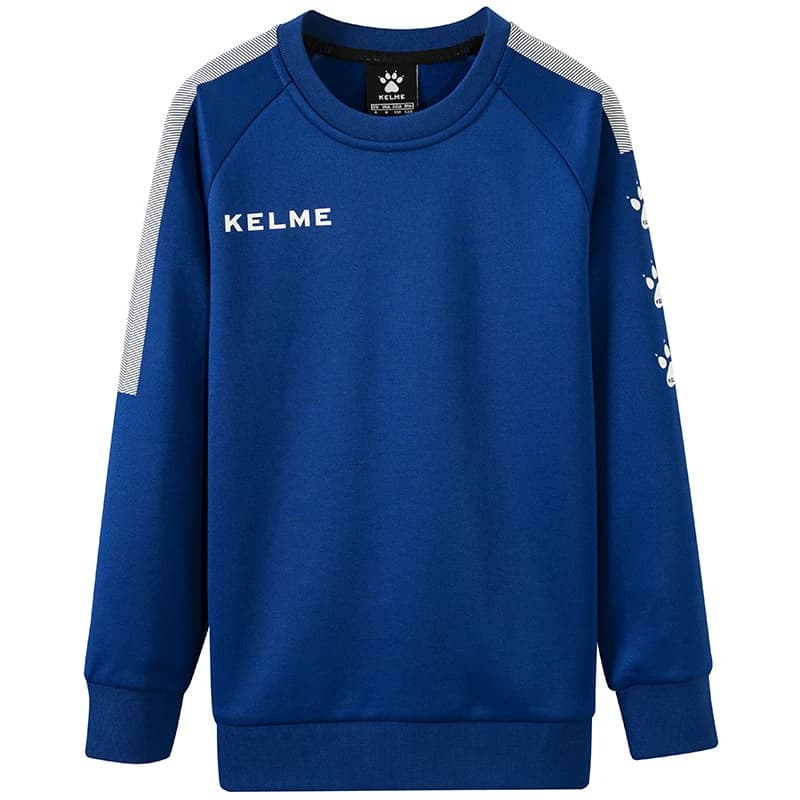 Kelme Felpa sportiva per bambini Girocollo Manica lunga Abbigliamento sportivo Pullover da allenamento per calcio per studenti