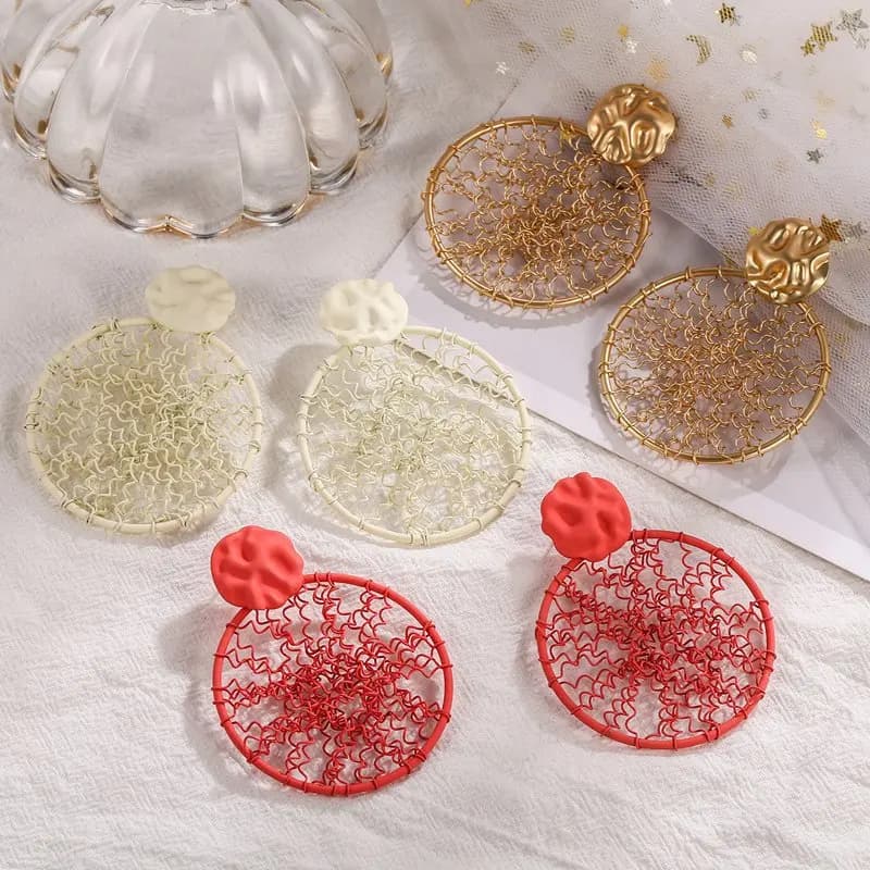 Dream catcher paint earrings female Internet celebrity live earrings one piece hair retro temperament earrings factory direct wh