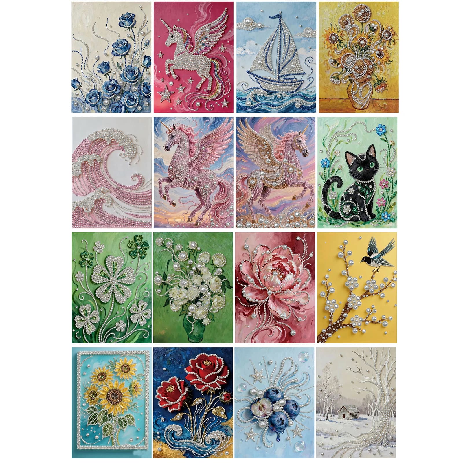Fa-da-Te Diamond Painting Kit with Pearls and Gems, with Frame, Valentine's Gift, Home Decoration, Squares with Diamond Points, Art and Craftsmanship