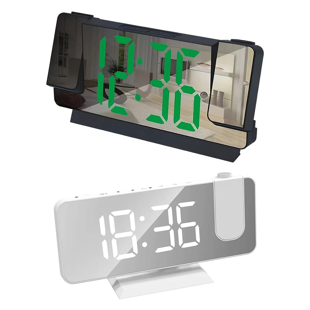 Orologio a proiezione elettronica a LED Orologio luminoso intelligente multifunzione Proiettore a grande schermo Orologio da soffitto per ufficio scuola