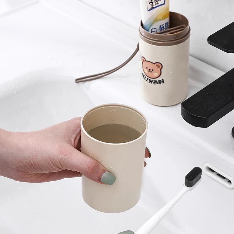 Porta Spazzolino da Bagno, Accessori da Viaggio, Scatola per Spazzolino e Dentifricio, Custodia Portatile per Spazzolino, Bicchiere per Collutorio