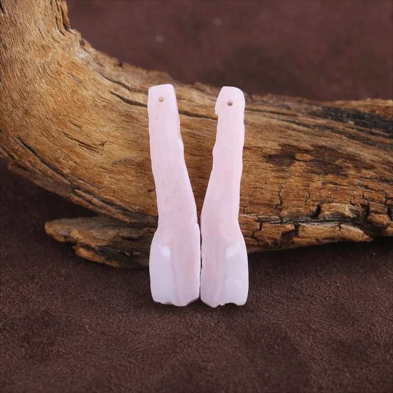Perline di opale rosa naturale a striscia lunga per la creazione di gioielli, perline di pietre naturali fatte a mano