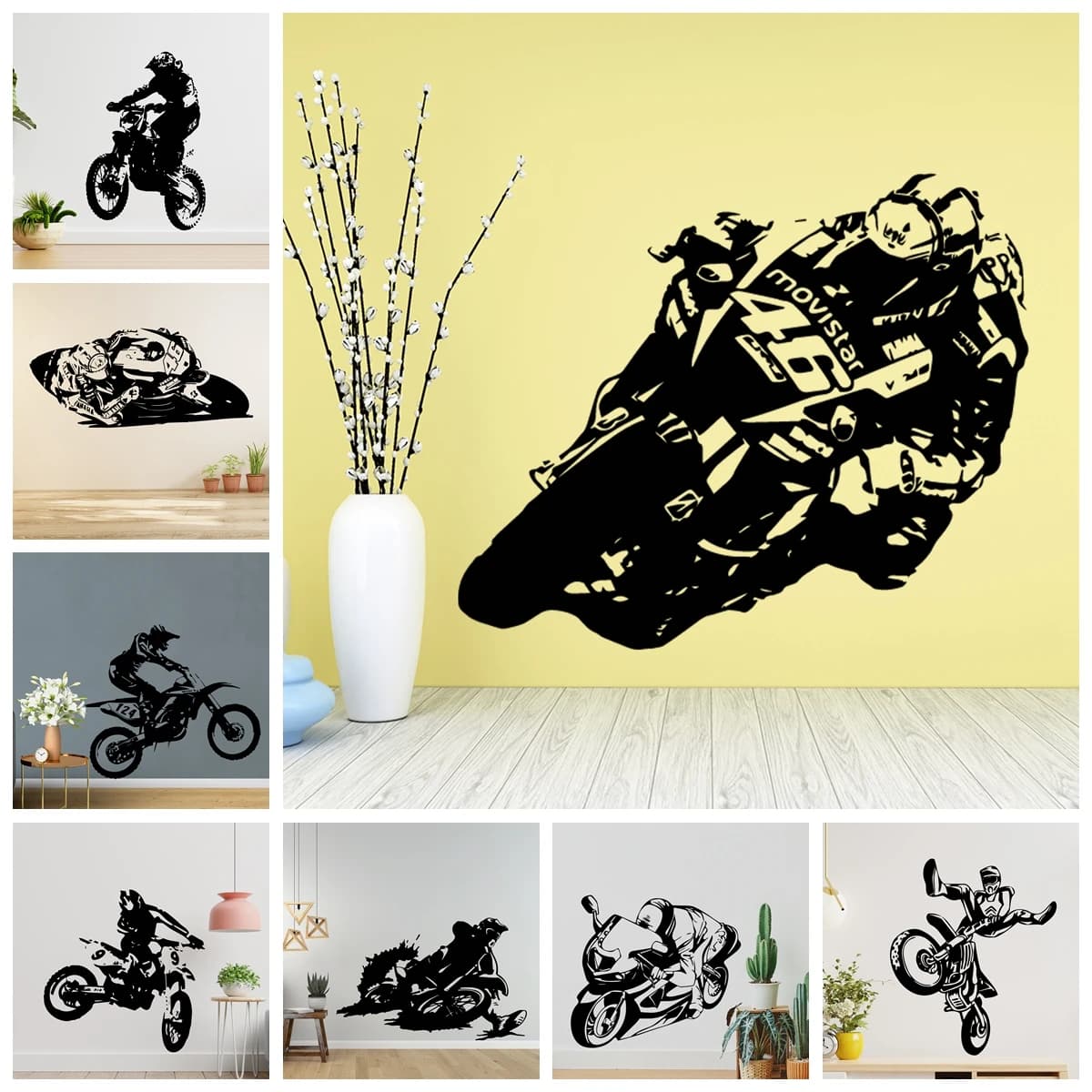 Creative Motorcycle GT Wall Sticker Pvc Wall Stickers Wall Art Wall Paper For Kids Rooms Decoration Waterproof Wall Art Decal