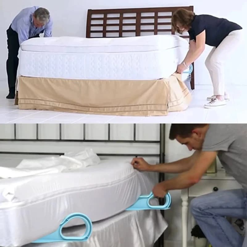 1/2 Pezzi Sollevatore per Materasso e Strumenti per la Cura del Letto per Cambiare le Lenzuola - Rimuove lenzuola, gonne letto e altro ancora.
