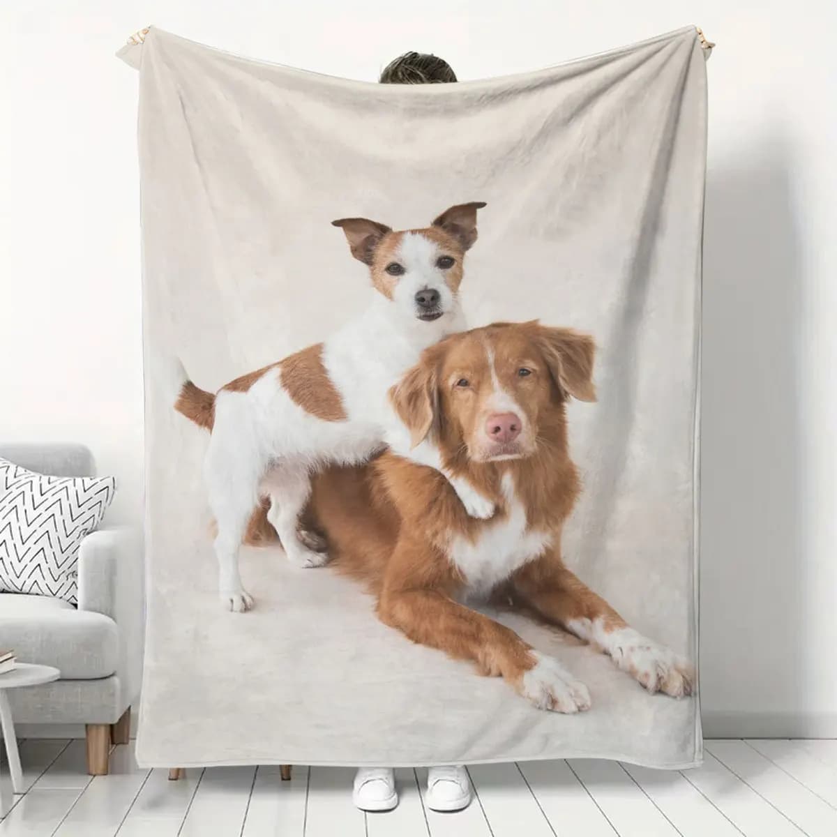Coperte Personalizzate per Animali Domestici, Coperte Fotografiche per Cani e Gatti, Tappeti Personalizzati Fai-da-Te, Realizzati su Misura con la Tua Immagine, Coperte da Letto in Flanella Confortevoli per Tutte le Stagioni, Calde, Morbide, Eleganti, il Regalo Souvenir Perfetto per gli Amanti degli Animali