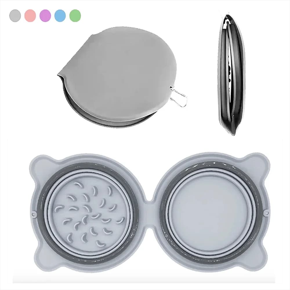 Ciotole pieghevoli in Silicone per animali domestici ciotola per l'alimentazione da viaggio portatile Non tossica ciotola pieghevole per cuccioli di gatto mangiatoia per Dispenser di cibo all'aperto