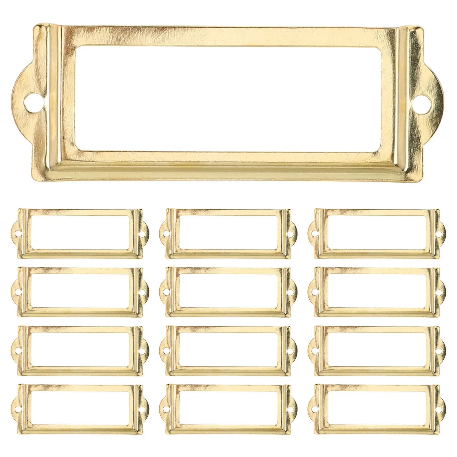 20pcs Small Large Metal Label Holder Pull Frame Handle File Name Card Holder For Furniture Cabinet Drawer Box for Wood Shelves