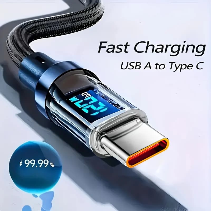 120 W [cavo di ricarica ultra veloce] Display digitale LCD Watt da 120 W, compatibile per Samsung, Xiaomi, POCO, Tesla
