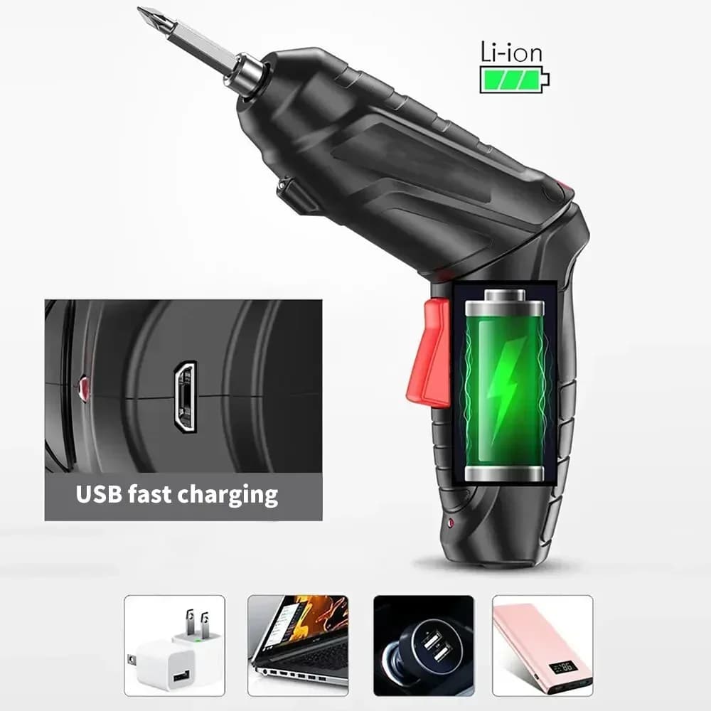 47 pz Cordless Cacciavite Elettrico Batteria Al Litio Ricaricabile Mini Trapano 3.6 V Set di Utensili Elettrici Manutenzione Della Casa di Riparazione