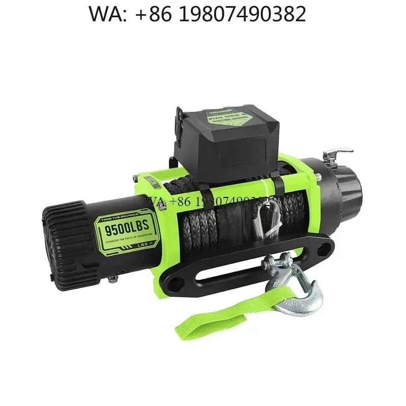 wmwmnu Customized Thickened Nylon Rope Winch 9500LBS for Off Road Vehicle Rescue Car Mounted