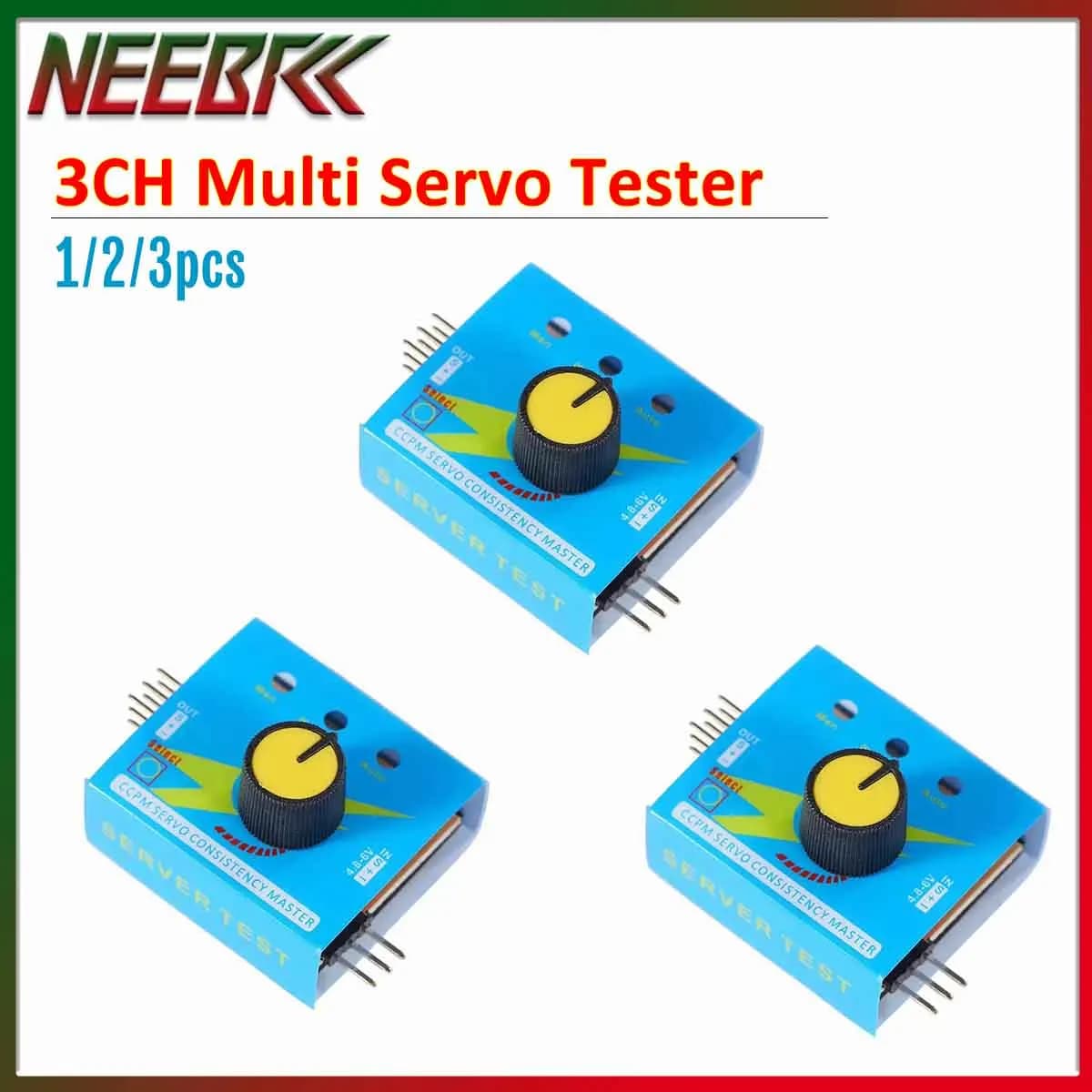 Tester Servo RC 3CH Multi ESC, Strumento di Controllo della Velocità e della Consistenza, Strumento per Regolazione del Servomotore CCPM per Elicotteri e Auto RC