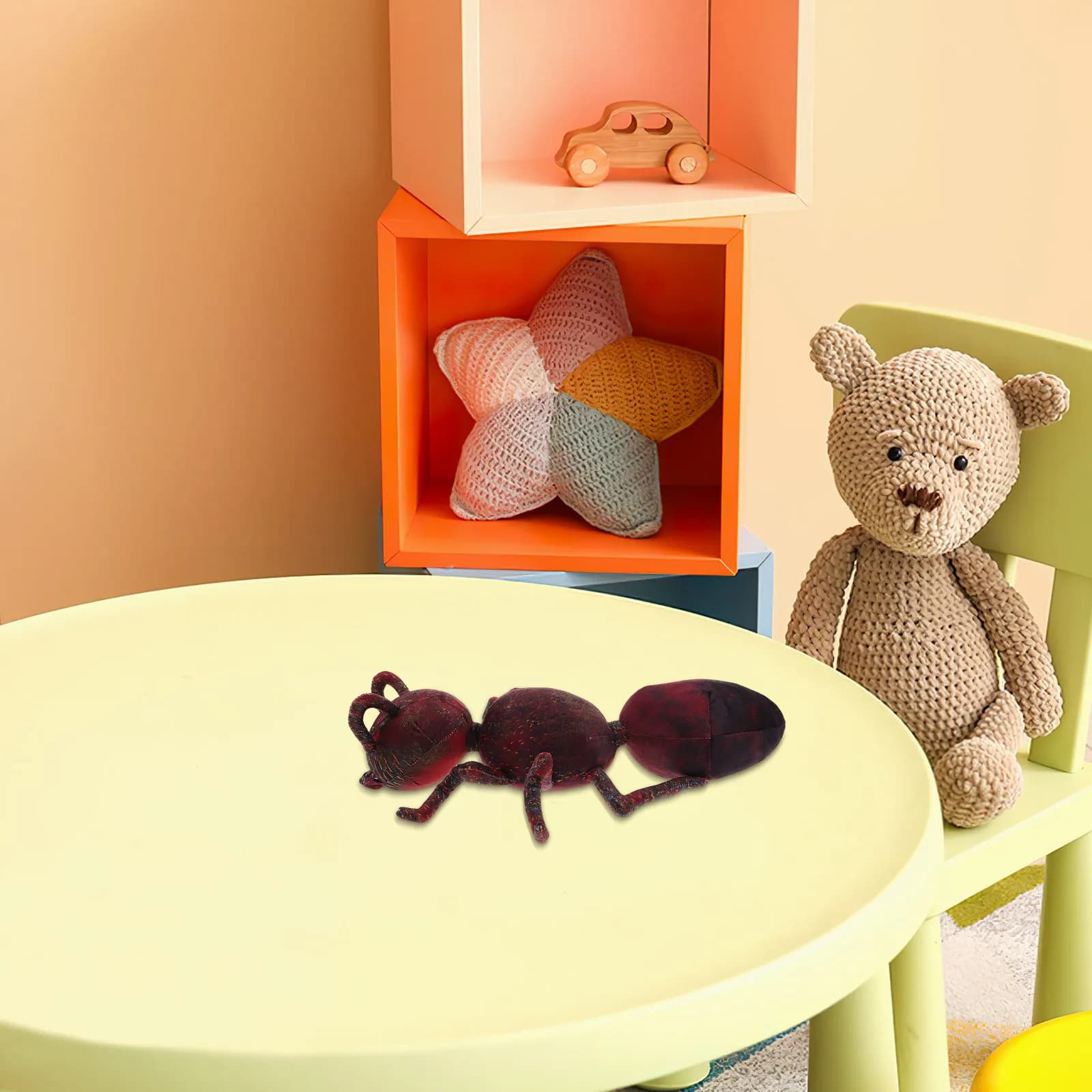 Morbido Peluche a Forma di Formica Realistica, Insetto Realistico per Feste di Compleanno dei Bambini, Decorazione per la Casa, Cuscino Educativo per il Gioco e la Simulazione