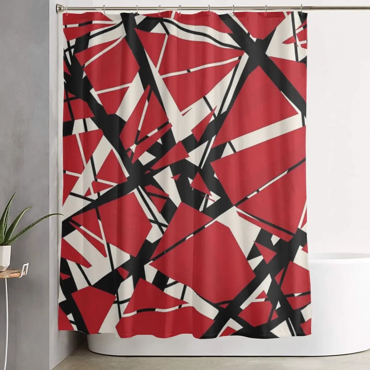 Tenda da Doccia EVH con Design a Strisce Autentico, in Poliestere Impermeabile, con Ganci