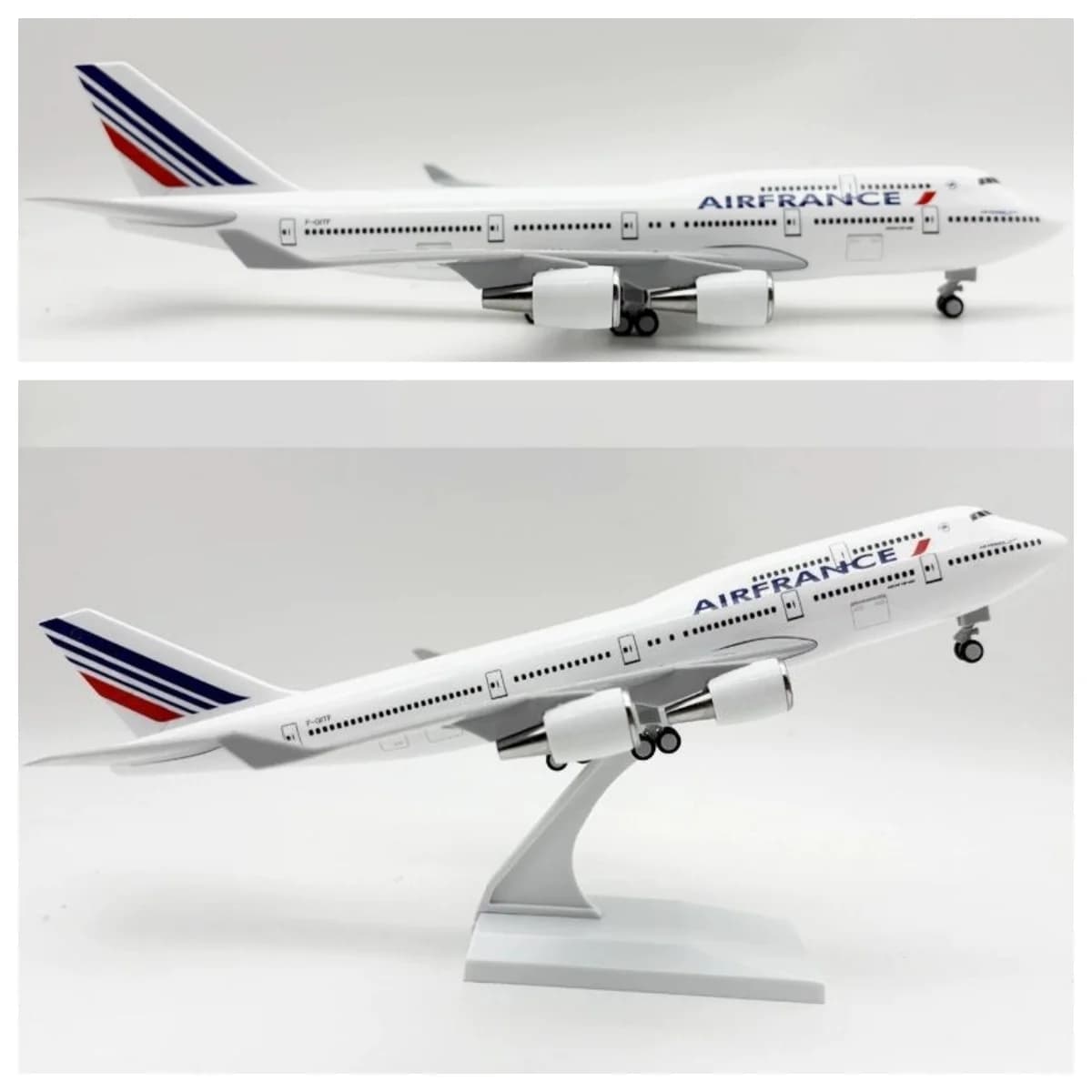 Aereo in scala 1/240 30 cm Air France B747 Airlines Aereo in miniatura Giocattoli per ragazzi Kit modello di aereo (con supporto) Aviazione