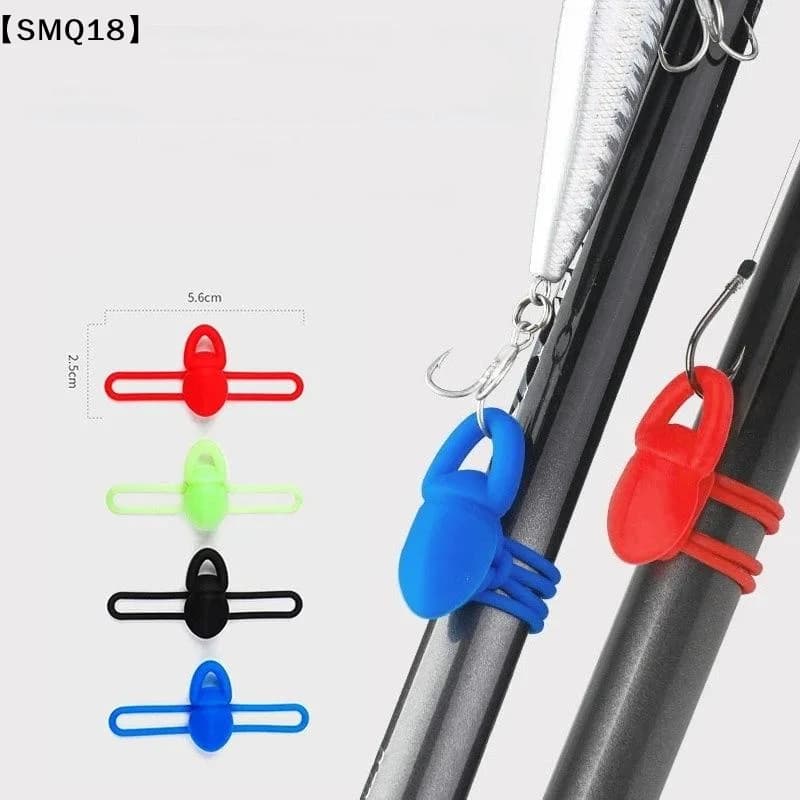 5pcs/bag High Elasticity Silicone Fishing Bait Hook Fixer Lightweight Anti-Slip Fishing Rod Hook Clip【SMQ】