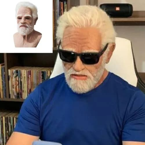 Donna Uomo Maschera Testa piena Faccia Realistica Silicone Nonno Nonna Maschera Simulazione Forniture Decorazioni di Halloween Puntelli Cosplay per feste