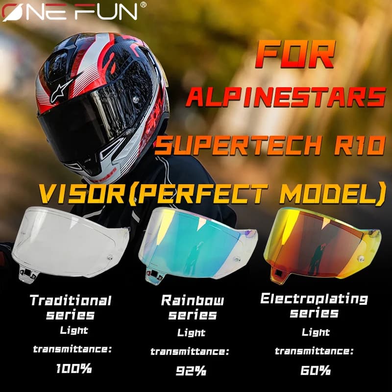 Photochromic Motorcycle Helmet Visor for Alpinestars Supertech R10 HD Day Night Use Anti-Fog Replacement Lens