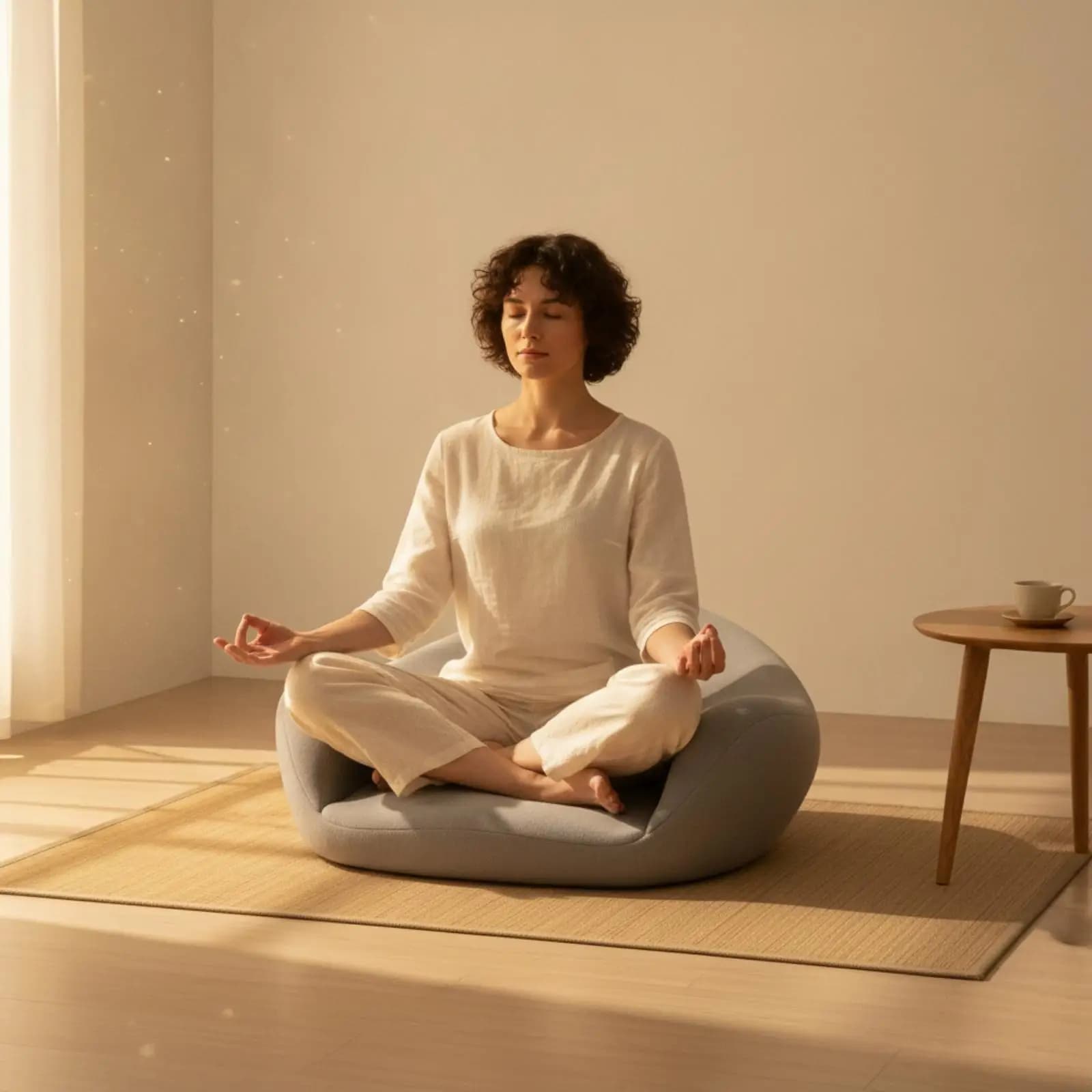 Ergonomic Meditation Cushion Thick Padded Tatami Floor Pillow Yoga Lounger Furniture for Mindful Living