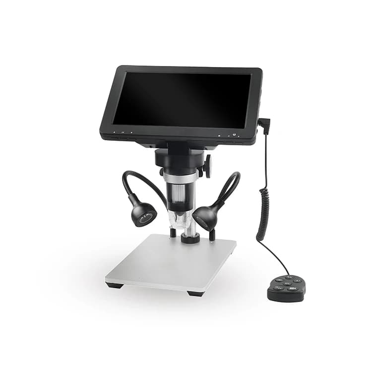 Microscopio Digitale Stereo Portatile 7 Pollici 1200x Ingrandimento Industriale 8 LED Schermo ad Alta Definizione 12 MP Video