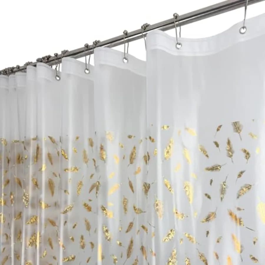 Tenda da Doccia in Plastica Impermeabile Stampata in PEVA con Motivi Decorativi, Occhielli Antiruggine, Misura Standard 70x72