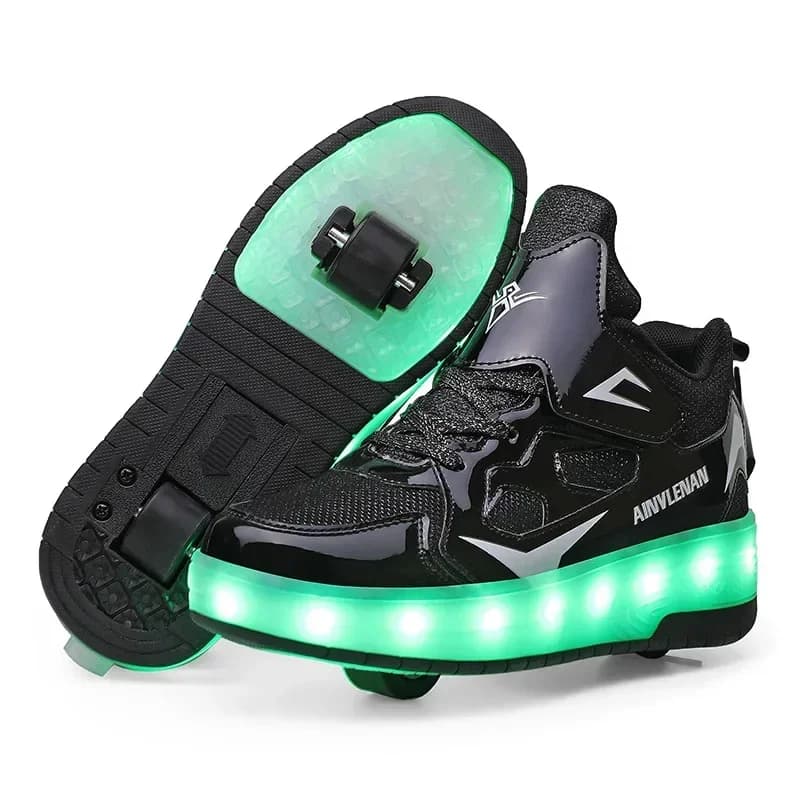 Pattini a rotelle luminosi all'ingrosso per bambini Adolescenti Pattini da ghiaccio ricaricabili Sneakers Sport Calzature per il tempo libero Durevole all'aperto