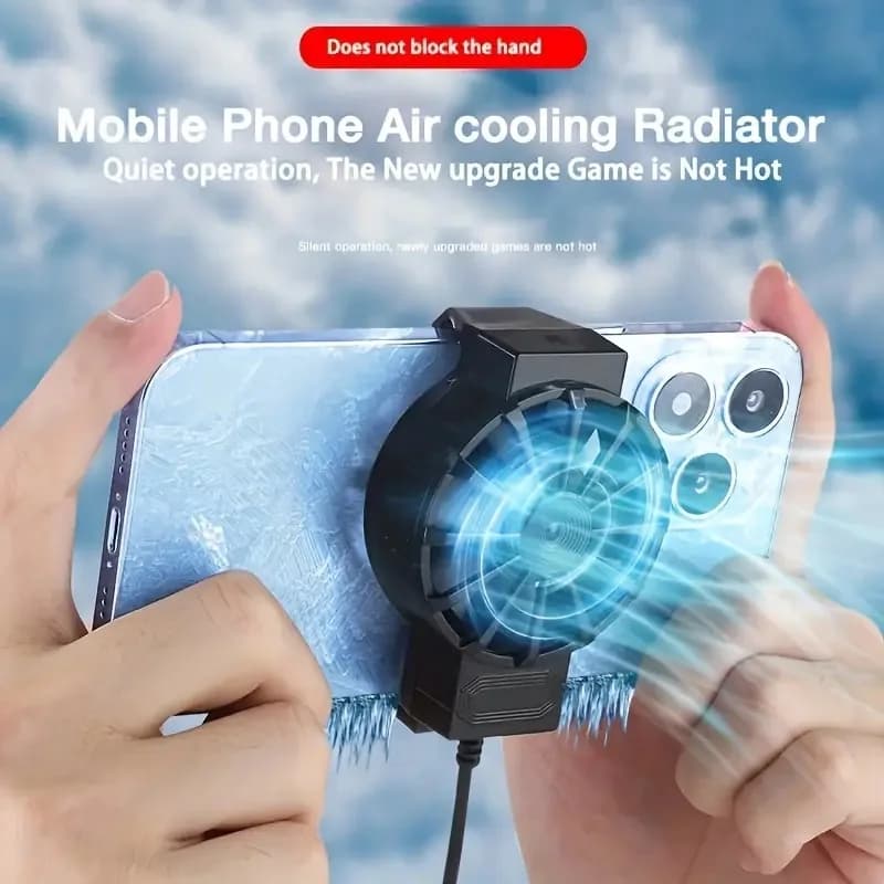 Dispositivo di raffreddamento del telefono alimentato tramite USB, mini ventola di raffreddamento del telefono, ventola di raffreddamento portatile, essenziale per i lettori di streaming live di giochi