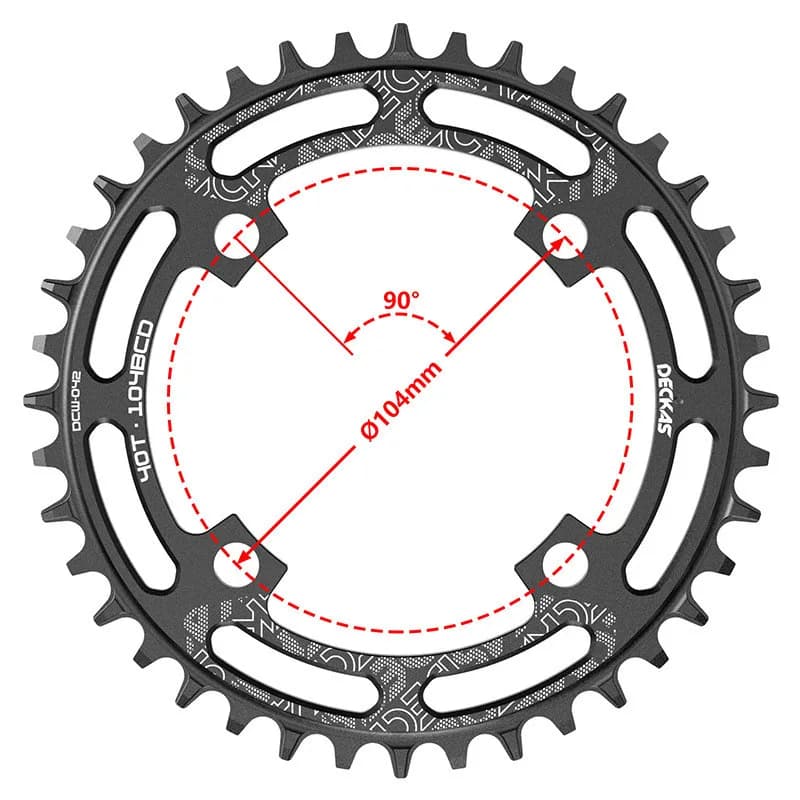 DECKAS 104BCD piastra dente Mountain Bike forShimano M391/M430/M590/M610/M615/M670 corona larga stretta rotonda 32T 34T 36T 38T