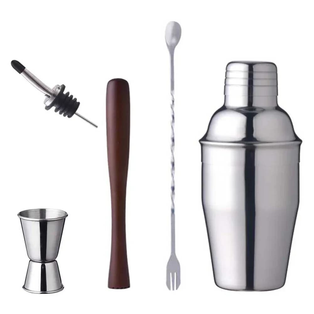 Set di Accessori per Cocktail, Shaker Boston, Utensili da Barman, Jigger, Strumenti in Acciaio Inox per Miscelare
