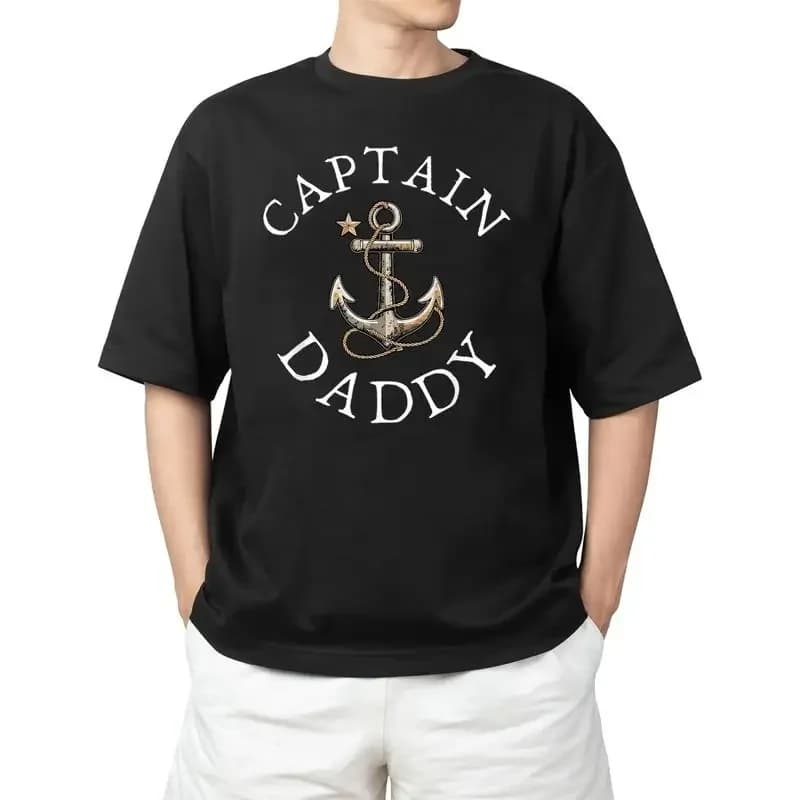Captain Daddy Boat Sailing Boating Vintage Anchor Funny For Adult S 4XL T Shirt