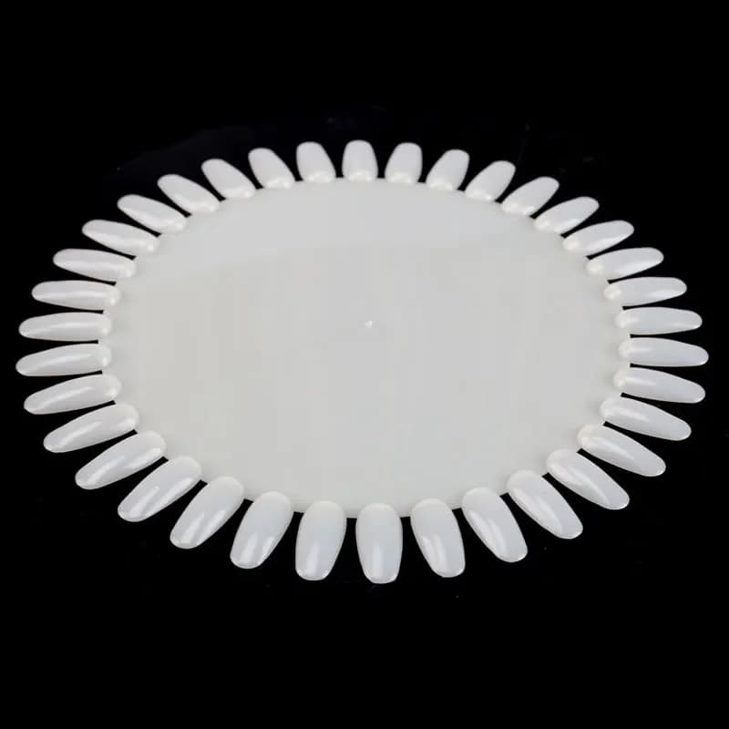 36 Tips Acrylic Nail Color Card White Practice Wheel Board Nail Polish Painting Palette for False Nail Art Manicure Display