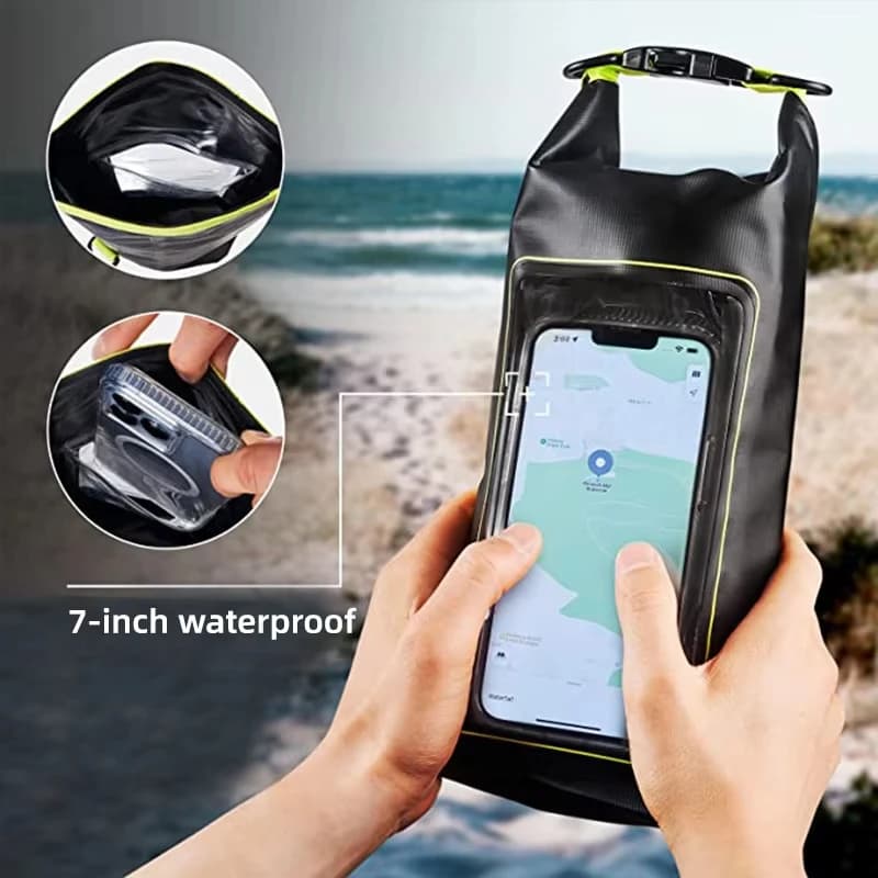 Borsa Impermeabile in PVC da 2L, Borsa a Tracolla per Nuoto, Rafting, Surf, Palestra, Borsa Asciutta per Sport all'Aperto e Spiaggia
