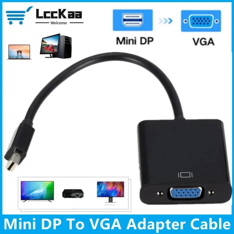 Adattatore cavo Mini DP a VGA 1080P Mini Convertitore Thunderbolt Mini DisplayPort a VGA per monitor HDTV MacBook Air Pro iMac Mac