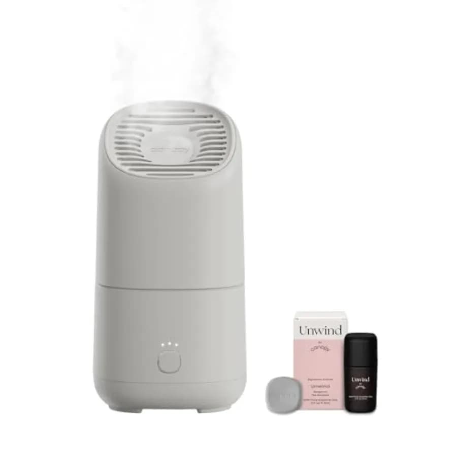 Umidificatore Portatile Nebulizzante da Viaggio Senza Fili 500 mL in Plastica Senza BPA Bianco 11 Ore di Autonomia Approvato TSA Allevia Allergie/Gripe