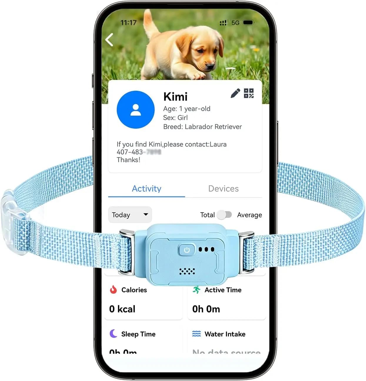 GPS Dog Collar, Wireless Pet Fence & GPS Pet Tracker Blue | GPS dog collar with app control, wireless pet fence, virtual boundar